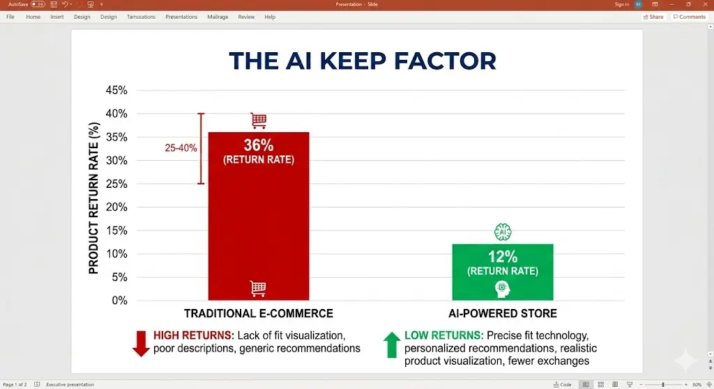 أثر التخصيص الفائق عبر AI على تقليل المرتجعات في المتاجر.