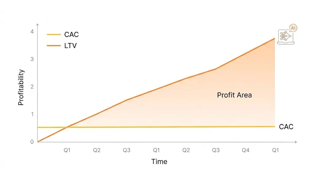 أثر تحسين القيمة الدائمة للعملاء على ربحية التجارة الإلكترونية.