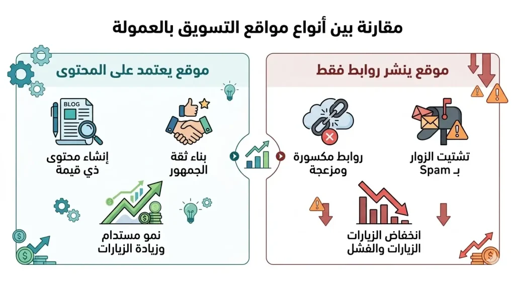الفرق بين استراتيجية الأفلييت الناجحة والفاشلة.


